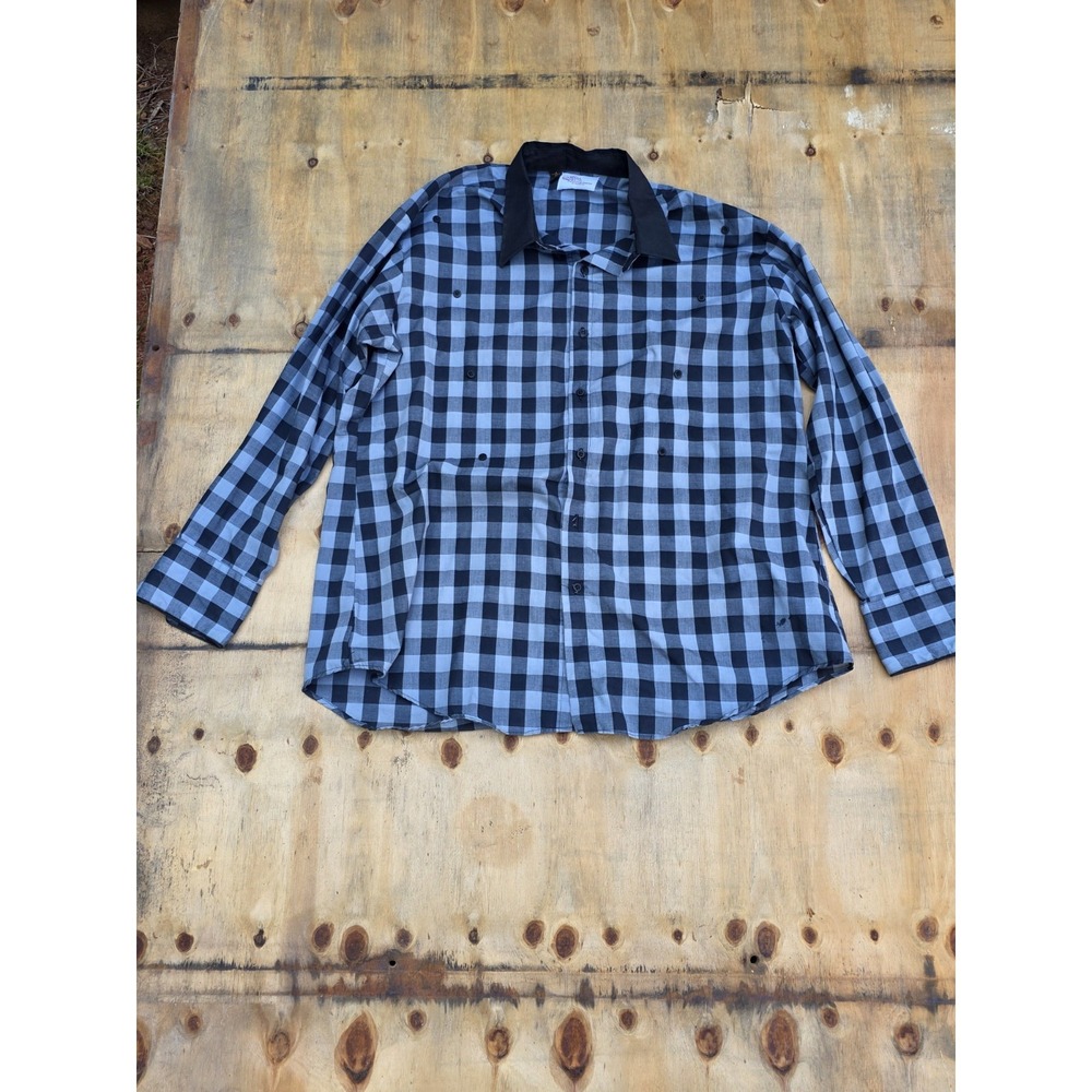 VTG Kenny Rogers Western Collection Karman Plaid Shirt Mens 18 35 Made in USA
